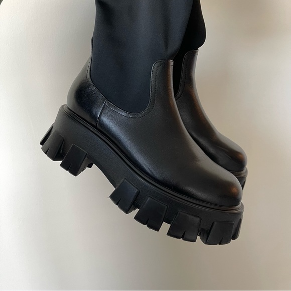 PRADA MINI BAG KNEE HIGH MONOLITH BOOT SIZE 39 - Picture 9 of 16